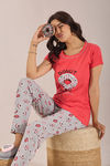 Sweet Moon Knit Cotton Pyjama Set - Lightgrey Lightpeach — thumbnail 1